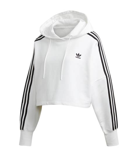 adidas hoodie crop damen schwarz weiß|Adidas originals cropped hoodie women.